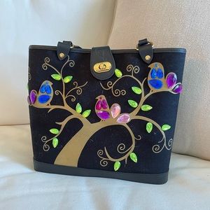 🆕 Lulu Guinness London Bejeweled Bird Tree Bag
